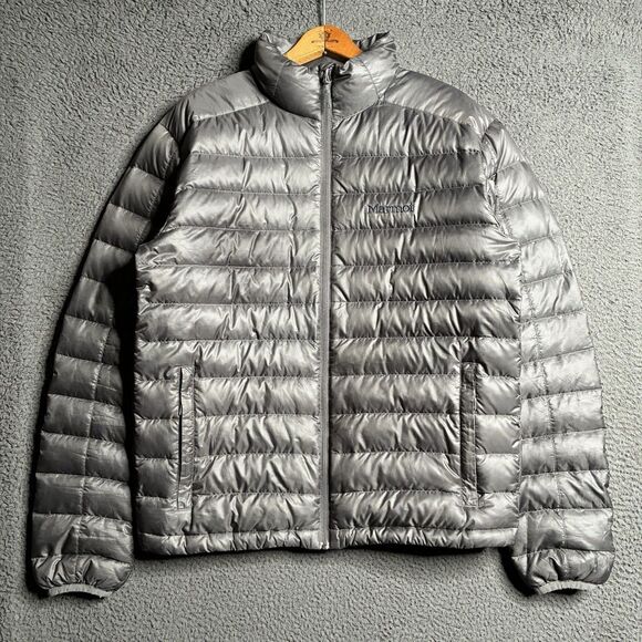 Marmot Zeus Down Puffer Jacket Men's Medium 700 Fill Full Zip Lightweight - Picture 1 of 16